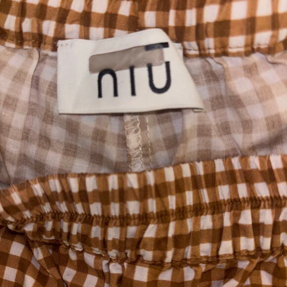 niū Checkered Pants – Size Small – Brown & White Gingham | Made in Italy - Picture 13 of 15